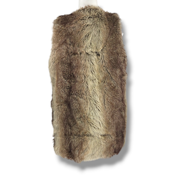 EUC INC International Cozy Statement Ombre Faux Fur Vest Sz. S [4] Brown Cream - Picture 1 of 8